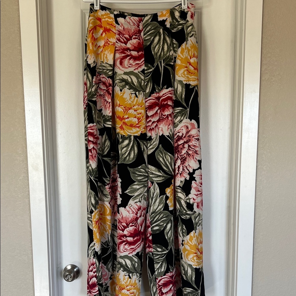 Forever 21 Floral Print pants with Pink and Yellow Accents - Picture 3 of 4